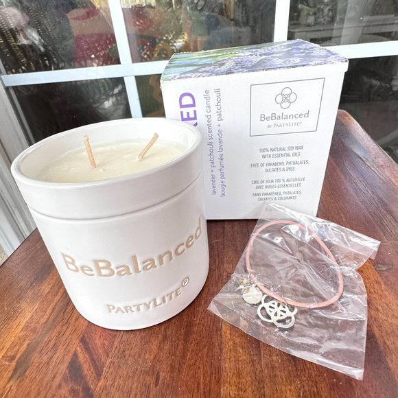 PartyLite Be Relaxed Lavender + Patchouli Jar Candle New in Box Calm Comfortable - Picture 2 of 12